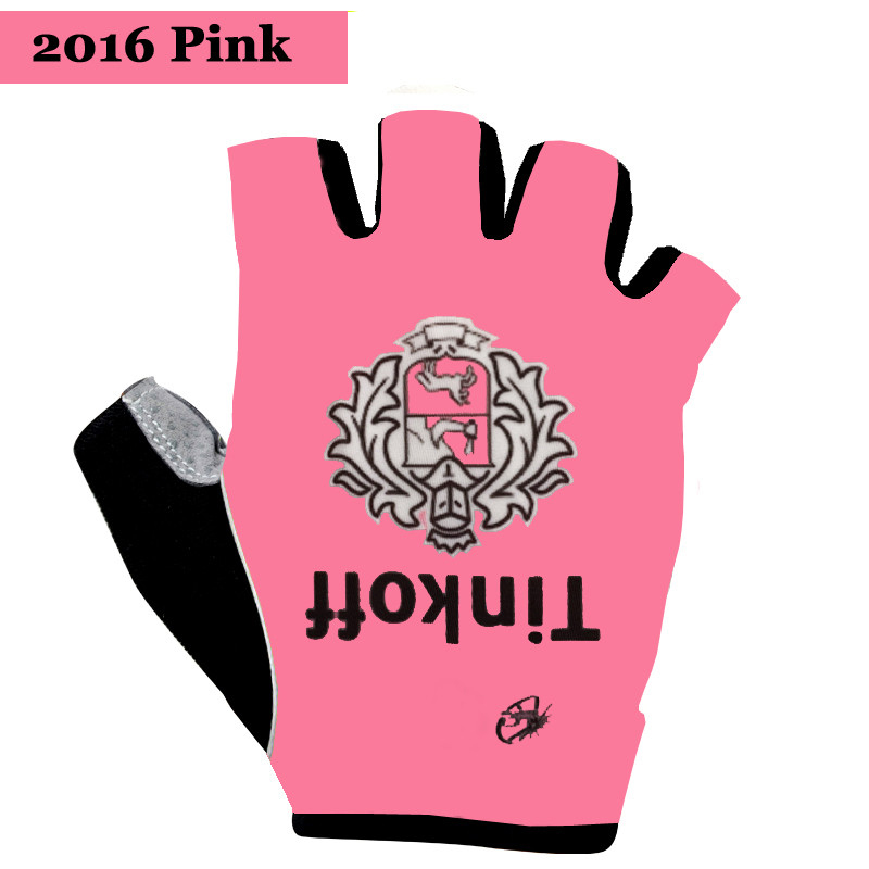 2016 Saxo Bank Tinkoff Guante de bicicletas rosa